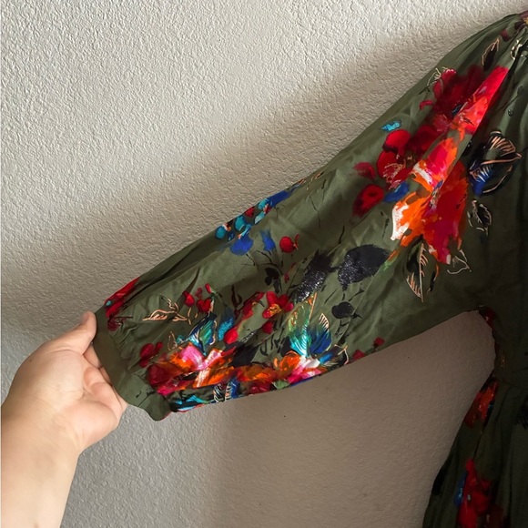 🆕Umgee Women's Olive Bohemian Multi-prints  Tunic Dress S🆕 - Picture 6 of 11